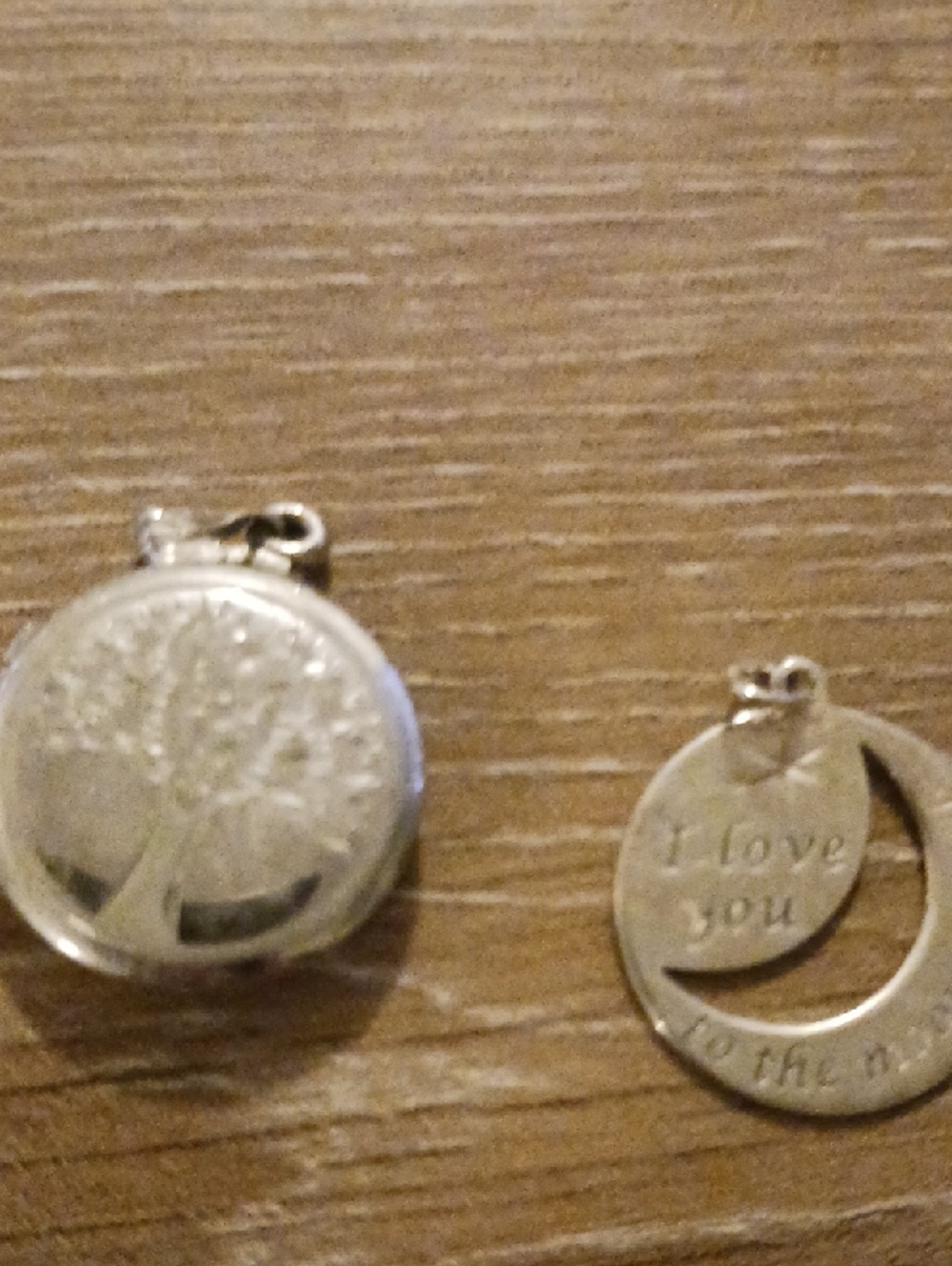 Silver Tree and 'I Love You' Pendant Charms - Women Jewelry